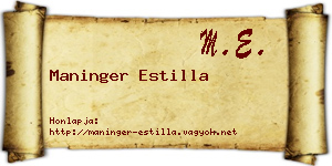 Maninger Estilla névjegykártya